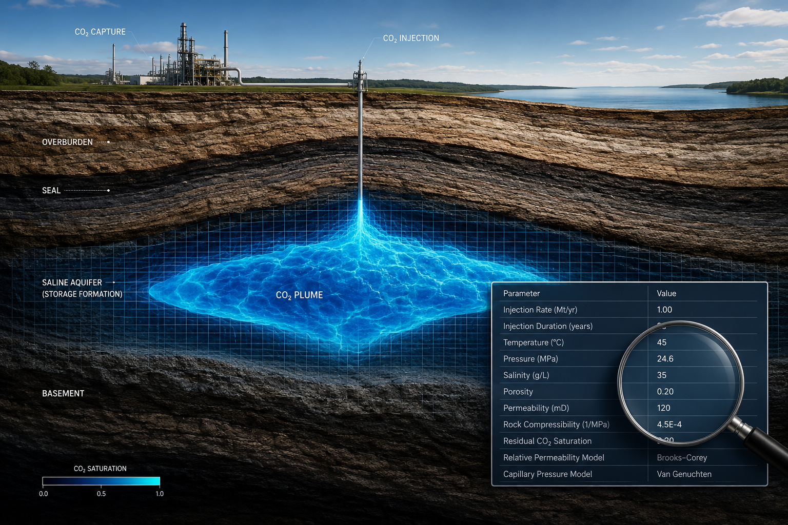 CO₂ storage simulation